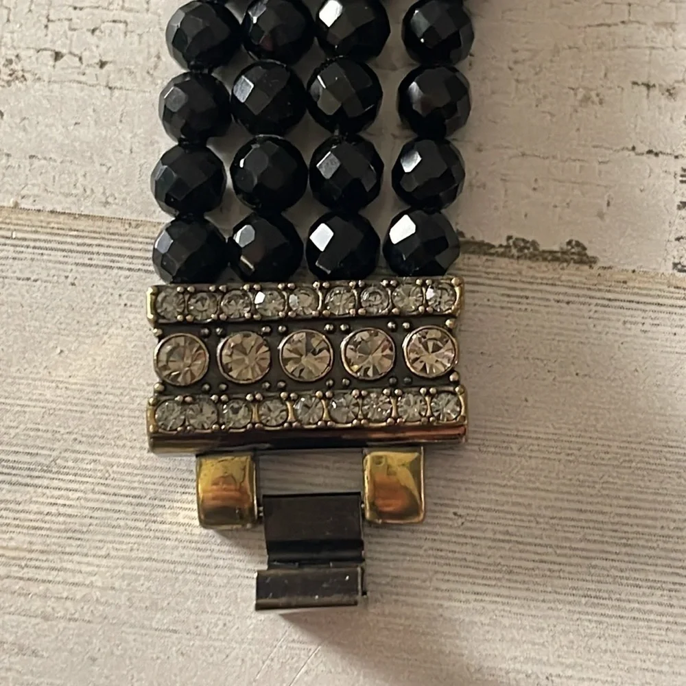 Sparkling Heidi Daus Black Beaded Crystal Watch.
